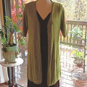 Eileen Fisher Green Linen Blend Sweater